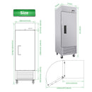 27-Inch Commercial 23 Cu.Ft Reach-In Stainless Steel Freezer (SAK96352) by SAKSBY WHOLESALE