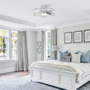 27" Modern Brush Nickel Flush Mount Reversible Ceiling Fan with Lighting and Remote Control