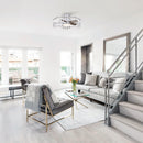 27" Modern Brush Nickel Flush Mount Reversible Ceiling Fan with Lighting and Remote Control