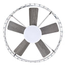 27" Modern Brush Nickel Flush Mount Reversible Ceiling Fan with Lighting and Remote Control