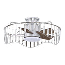 27" Modern Brush Nickel Flush Mount Reversible Ceiling Fan with Lighting and Remote Control