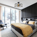 27" Modern DC Motor Downrod Mount Reversible Crystal Ceiling Fan with Lighting and Remote Control