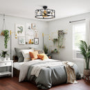 27" Modern DC Motor Downrod Mount Reversible Crystal Ceiling Fan with Lighting and Remote Control