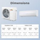 27000 BTU 2 Zone 19 SEER2 Mini Split AC with Heat Pump