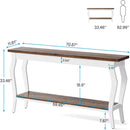 Console Table With Design, Extra Long Sofa Table For Living Entryway - Brown / White by HouseOfZazla