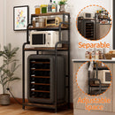 Vintage 4-Tier Mini Fridge Stand with Storage