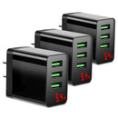 3 Packs 3-Port USB Wall Charger USB Hub Charger Wall Power Charging Plug Adapter Fit For Samsung Galaxy S9/S8 Note 8/9 iPhone Pad Tablet and More USB