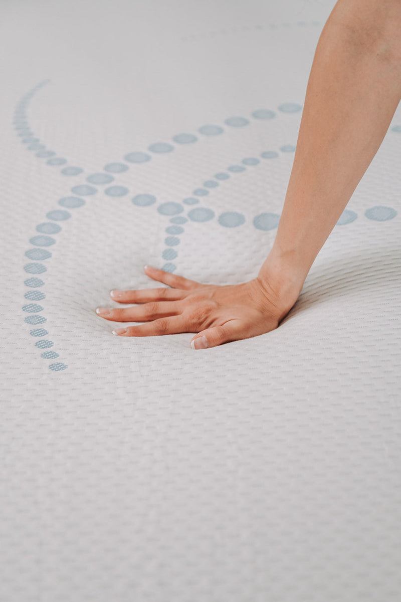 8" Memory Foam Mattress King in White/Light Blue