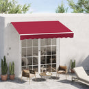 8' x 7' Patio Retractable Awning, Manual Exterior Sun Shade Deck Window Cover, Wine Red