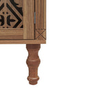 Tall Kitchen Pantry Cabinet With Hollow Carved Doors Adjustable Shelves Versatile Storage Cabinet For Kitchen - Walnut by HouseOfZazla