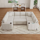 Convertible U-Shaped Sectional Sofa With Pull-Out Bed by Unique Piece Furniture