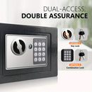 Fireproof Digital Home Safe with Keypad, Sensor Light & Money Bag-Silver