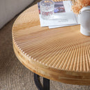 Modern Round Coffee Table With Wooden Carving Pattern by Unique Piece Furniture