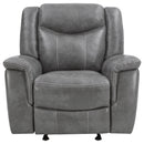 Encino - Upholstered Padded Arm Glider Recliner - Gray by HouseOfZazla