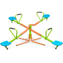 Xss004 Outdoor Playground Four Seats Seesaw For Kids 360 Degree Rotating Sturdy Plastic Seat Seesaw For Kids Seesaw For Kids Age 3+ - Green / Blue