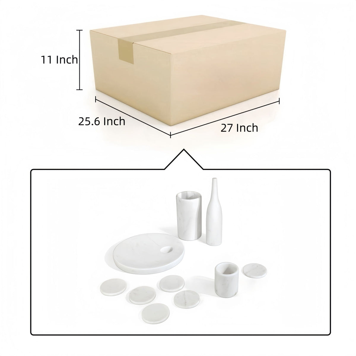 10 Pieces Luxury Natural Marble Dining Room Accessories Set, photo 7 of 33