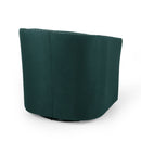 Modern Upholstered Swivel Club Chair With Nailhead Trim