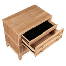 Hazel - 3 Drawer Side Table For Living Room, Hallway, Entryway Solid Wood With Silver Handles - Natural
