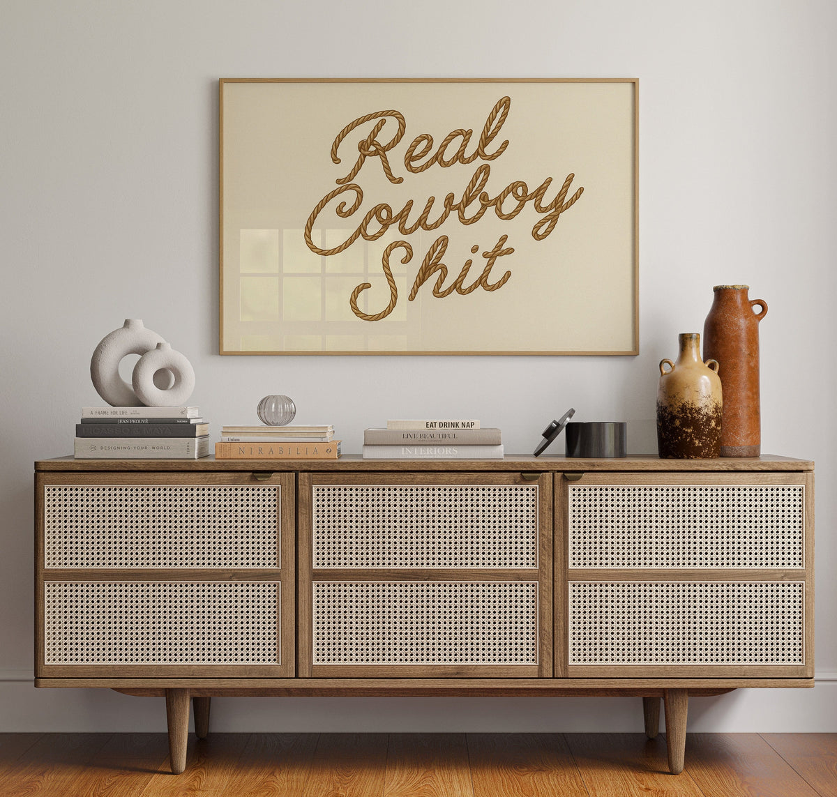 Poster Real Cowboy Sh*t Western Typography Wall Art Rope Script Rustic Ranch Home Decor, photo 9 of 16
