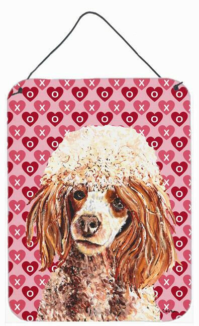 Red Miniature Poodle Hearts and Love Wall or Door Hanging Prints SC9699DS1216