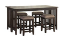 Drop Leaf Table & 4 Stools - Dark Brown by HouseOfZazla