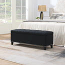 Button-Tufted Storage Ottoman With Safety Close Hinge by HouseOfZazla