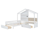 House Bed With Upholstered Sofa, Wireless Charging Station, Shelves And 2 Drawers by HouseOfZazla