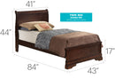 Louis Phillipe - Twin Bed - Cappuccino by HouseOfZazla