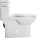 15 1/8 Inch 1.28 GPF 1-Piece Elongated Toilet with Soft-Close Seat - Gloss White 23T03-GW