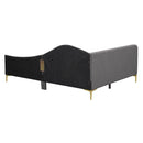 Upholstered Daybed With Headboard And Armrest, Support Legs by HouseOfZazla