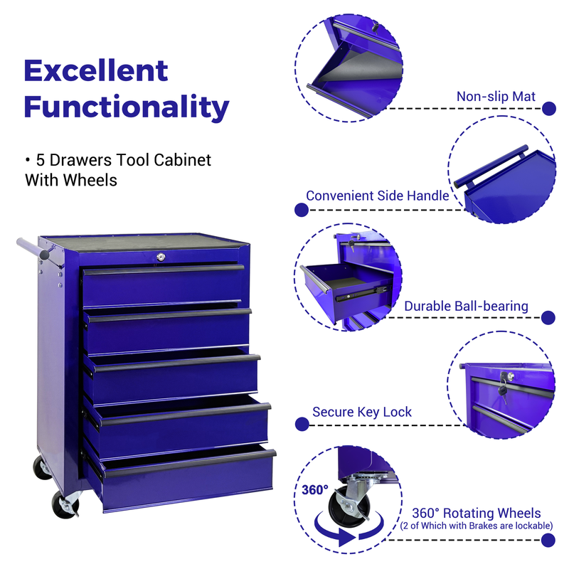 Rolling Metal Tool Chest with 5 Drawers, photo 10 of 10