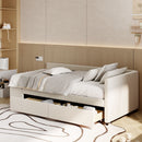 L Shaped Upholstered Platform Bed With Storage And Drawers by Unique Piece Furniture