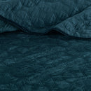 3 Piece Velvet Quilt Set Teal Full/Queen
