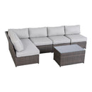 Comfortable Modern Patio Rattan Sectional Set With Cushions