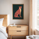 Pop Art Cheetah in Coral