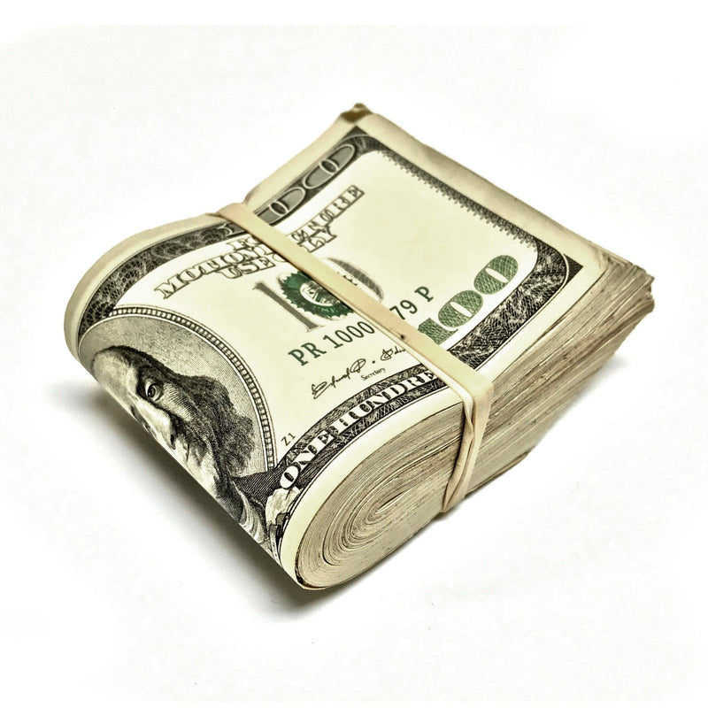 Money Prop - Series 2000 $100 Crisp New $10,000 Blank Filler Fat Fold