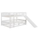 Low Bunk Bed With Slide, Fence And Ladder by HouseOfZazla