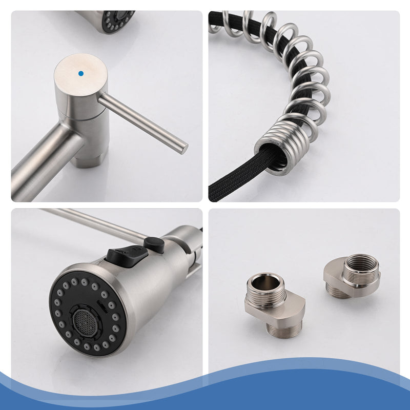 3 Functions Wall Mounted Bridge Kitchen Faucet