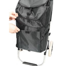 Foldable Shopping Trolley With Wheels And Removable Waterproof Bag - Black by HouseOfZazla