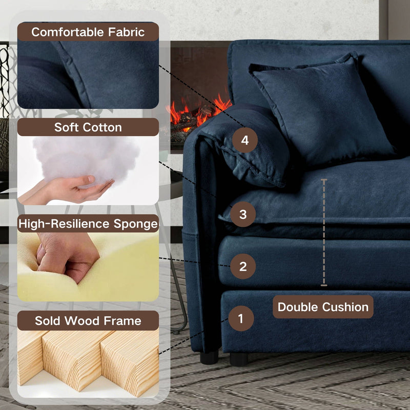 Modern Oversized Accent Chair, Comfy Single Sofa With Large Seat (Set of 2), photo 5 of 19