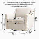 360 Degree Swivel Armchair, Skin Friendly Fabric, Ergonomic Design, Brass Nail Decorative Armchair by Unique Piece Furniture