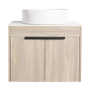 24 " Modern Design Float Bathroom Vanity With Ceramic Basin Set, Wall Mounted White Oak Vanity With Soft Close Door,KD-Packing,KD-Packing,2 Pieces Parcel(TOP