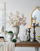 9.4x9.4x10.6' Decorative White Urn Planter with Distressed White Finish and Gold Accents by HouseOfZazla