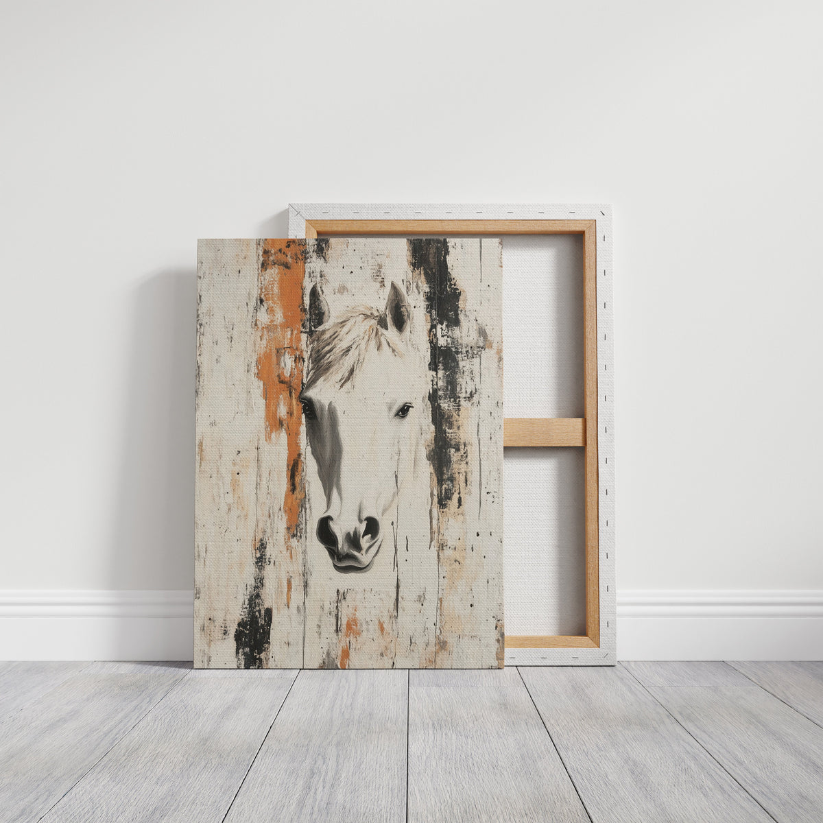White Horse Against Rustic Planks, photo 15 of 19