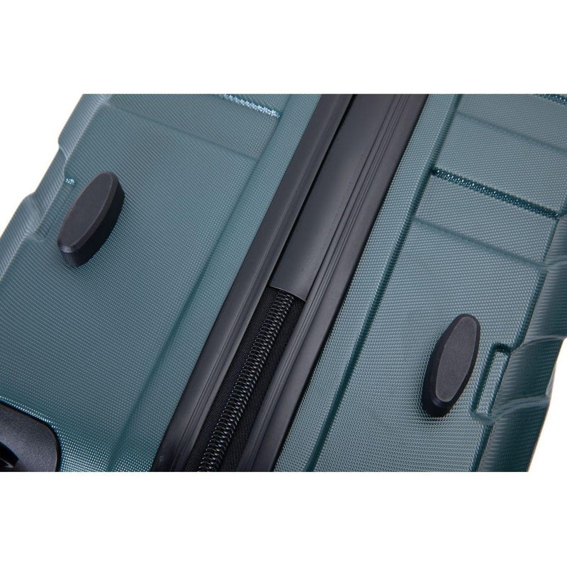 3 Piece Luggage Sets ABS Lightweight Suitcase with Two Hooks, Spinner Wheels, TSA Lock, (20/24/28), DARK GREEN