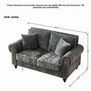 Modern 3 And 2 Seater Sofa With Rolled Arms, Tufted Upholstered Couch by Unique Piece Furniture