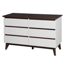 6-Drawer Double Dresser with Wide Drawers,White Dresser for Bedroom, Wood Storage Chest of Drawers for Living Room Hallway Entryway, 47.2" W x 15.74" D x 30 .7"H
