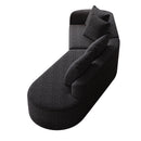 Upholstered Oversized Sectional Sofa, 4 Seater Extra Deep & Wide Curved Cloud Couch With 4 Throw Pillows For Living Room - Black by HouseOfZazla