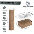 Modern Wall Mounted 30 Inch Bathroom Vanity With Resin Sink And 2 Side Cabinet In Imitative - Imitative Oak by HouseOfZazla
