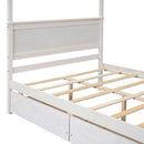 Canopy Platform Bed With Drawers, Support Slats, No Box Spring Needed by HouseOfZazla
